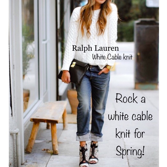 Ralph Lauren Sweaters - Ralph Lauren white cable knit